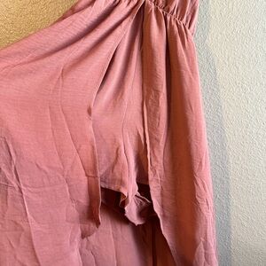 Mauve Romper with Open Front.